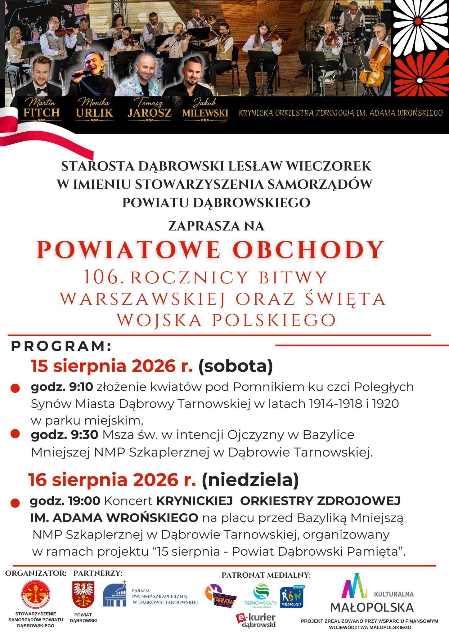 Powiatowe Obchody 106. Rocznicy Bitwy Warszawskiej oraz Święta Wojska Polskiego